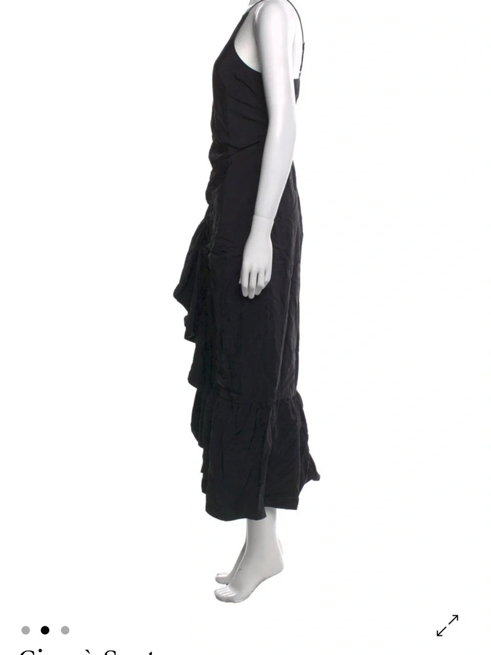 cinq a sept Black Halter Maxi Dress with Ruffle Detail - Picture 3 of 4